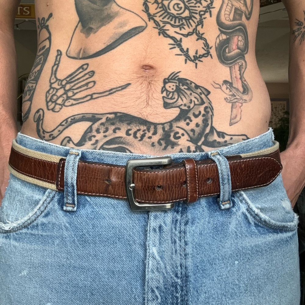90’s Columbia Two Tone Genuine Leather Belt